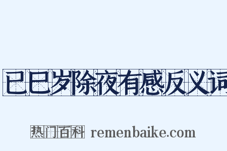 已巳岁除夜有感反义词是什么意思的图片